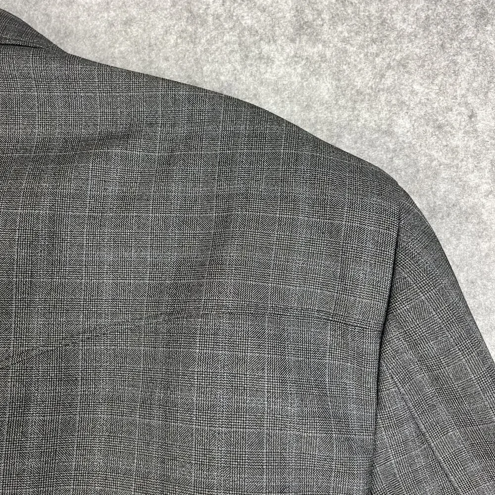 Circle‎ S Blazer Sport Coat Mens 46R Gray Glen Check 2 Button Western Cowboy
